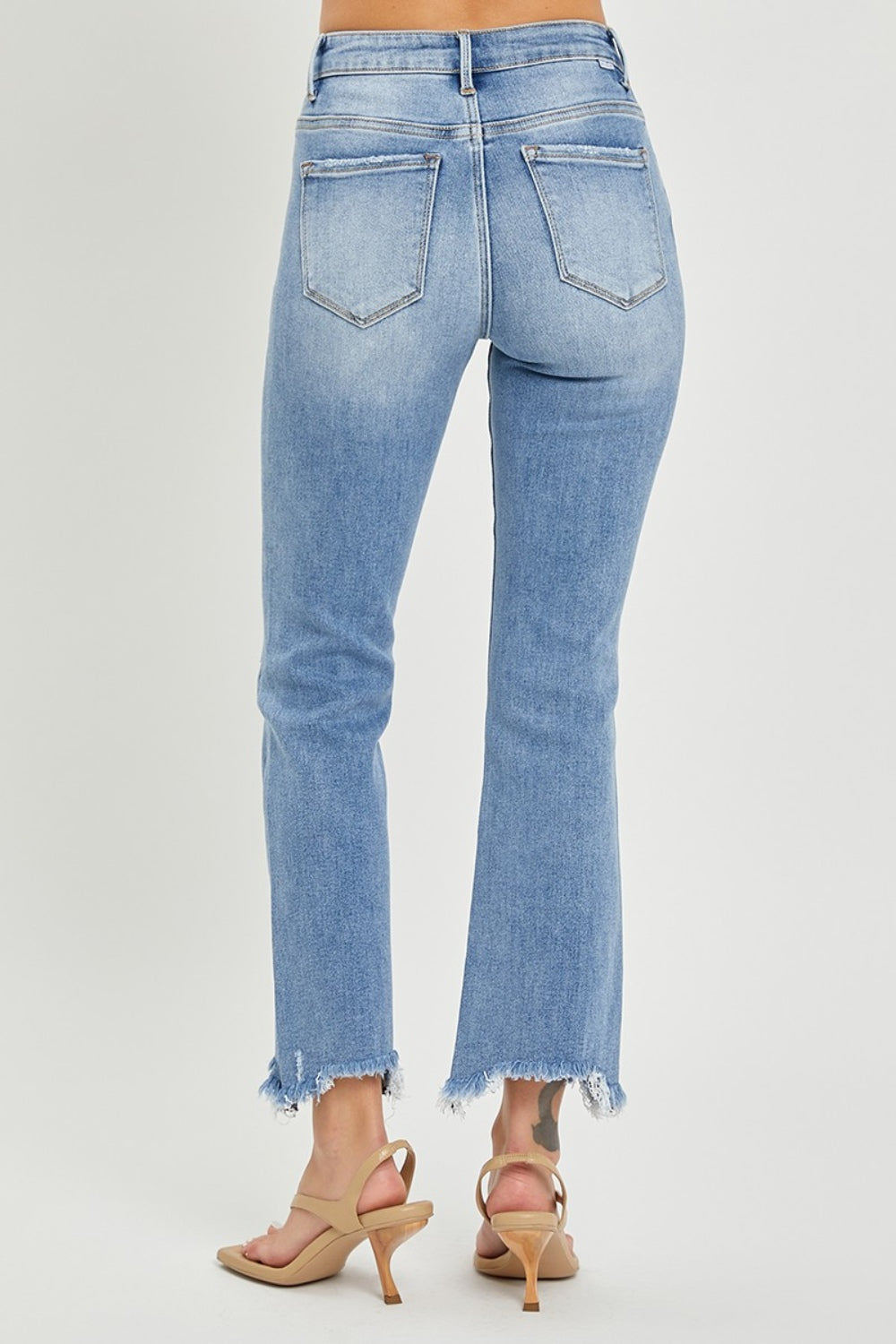 RISEN - High Waist Slim Straight Leg Jeans - Inspired Eye Boutique