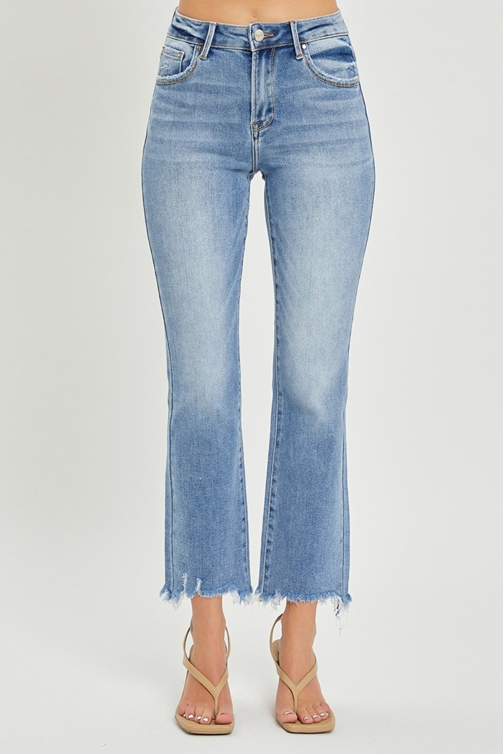 RISEN - High Waist Slim Straight Leg Jeans - Inspired Eye Boutique