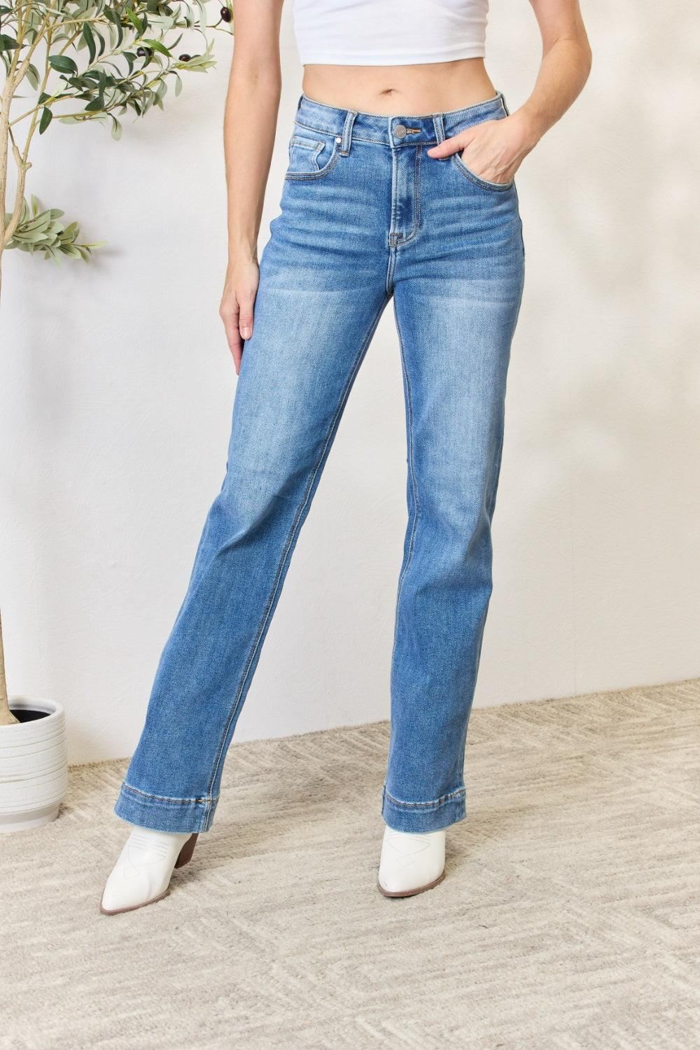RISEN High Waist Straight Leg Jeans - Inspired Eye Boutique