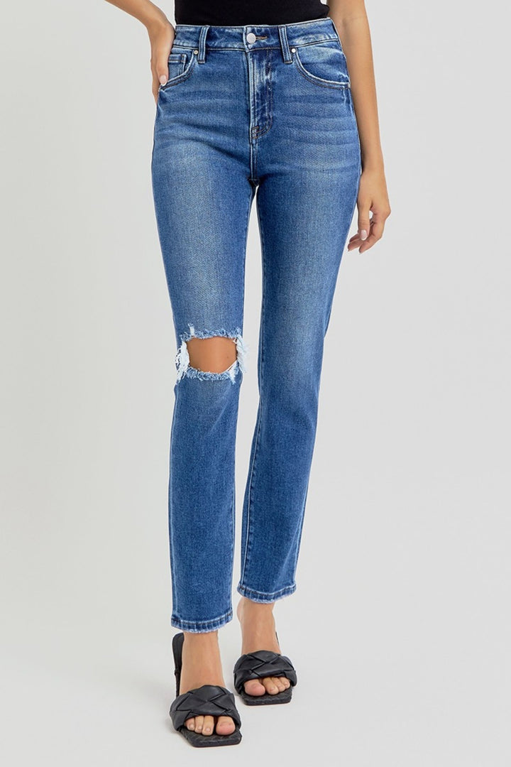 RISEN - High Waisted Destroyed Skinny Jeans