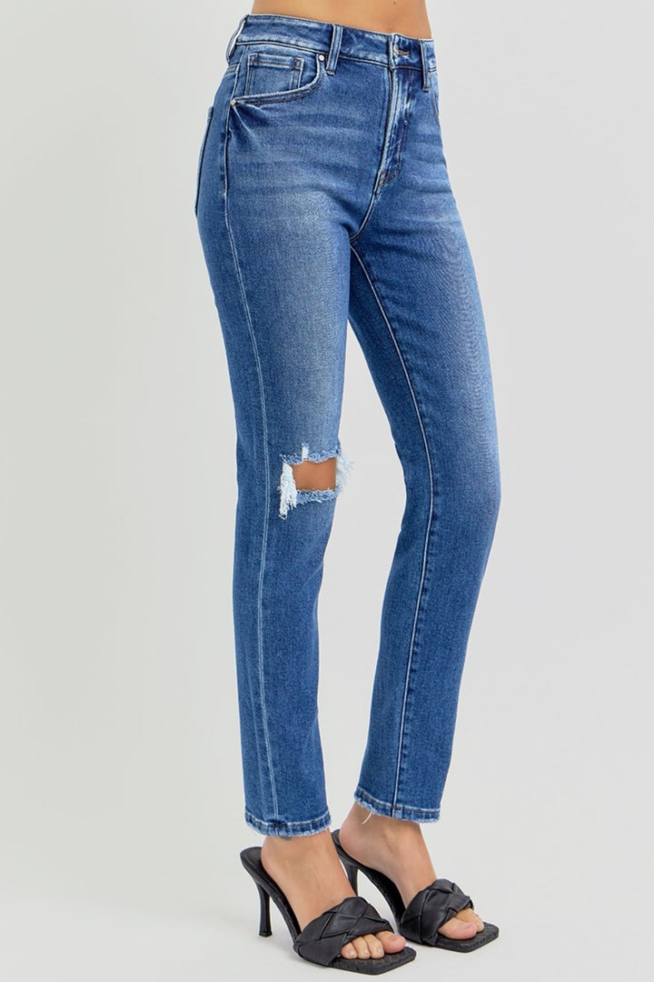 RISEN - High Waisted Destroyed Skinny Jeans