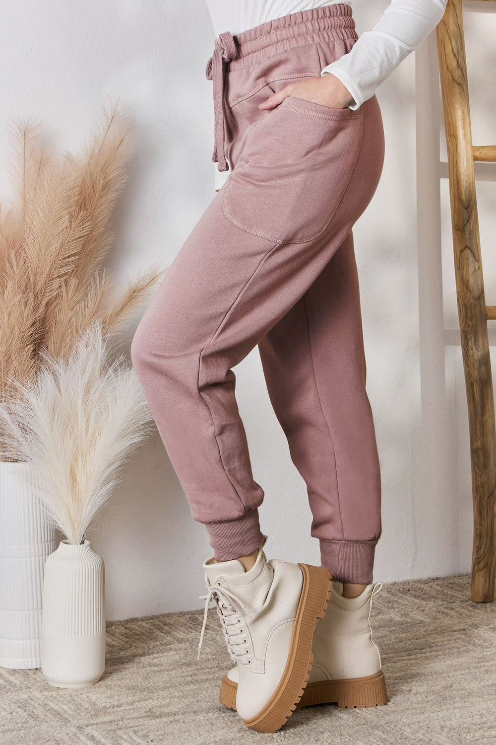 RISEN - Jogger Sweatpants - Rosy Brown - Inspired Eye Boutique