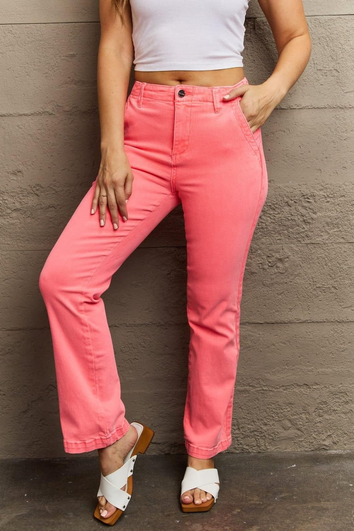 RISEN - Kenya Side Twill Straight Jeans - Coral - Inspired Eye Boutique