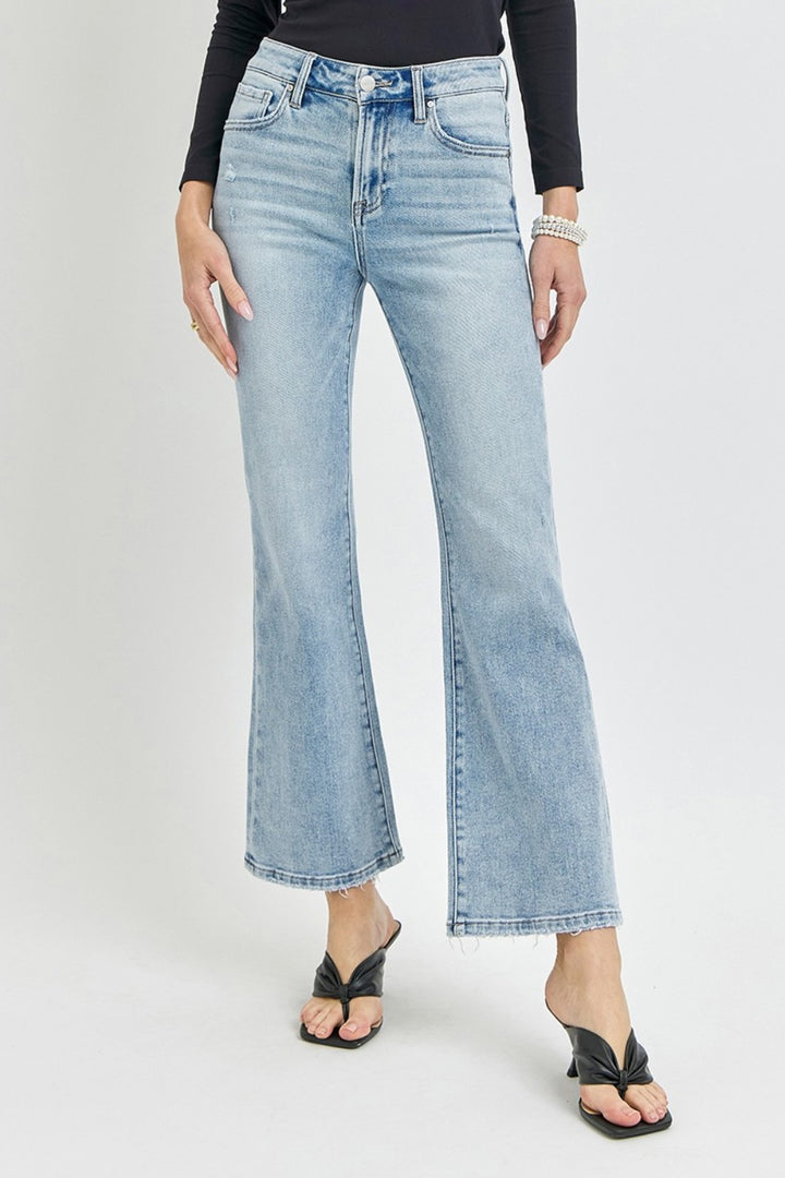 RISEN - Light Wash Ankle Flare Jeans - Inspired Eye Boutique