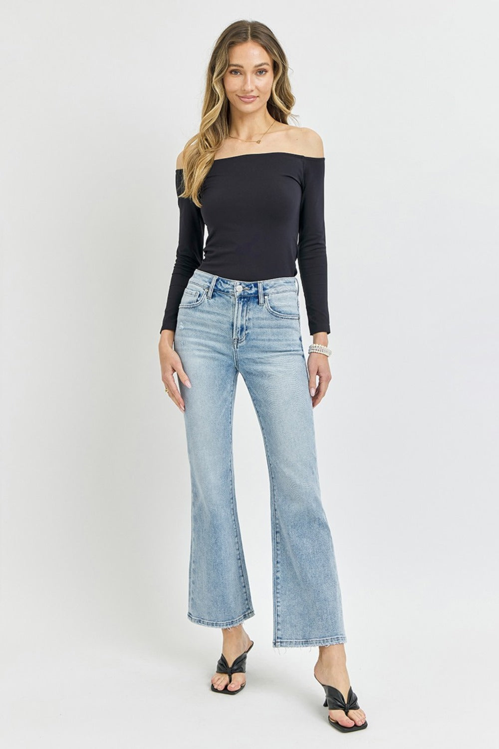 RISEN - Light Wash Ankle Flare Jeans - Inspired Eye Boutique