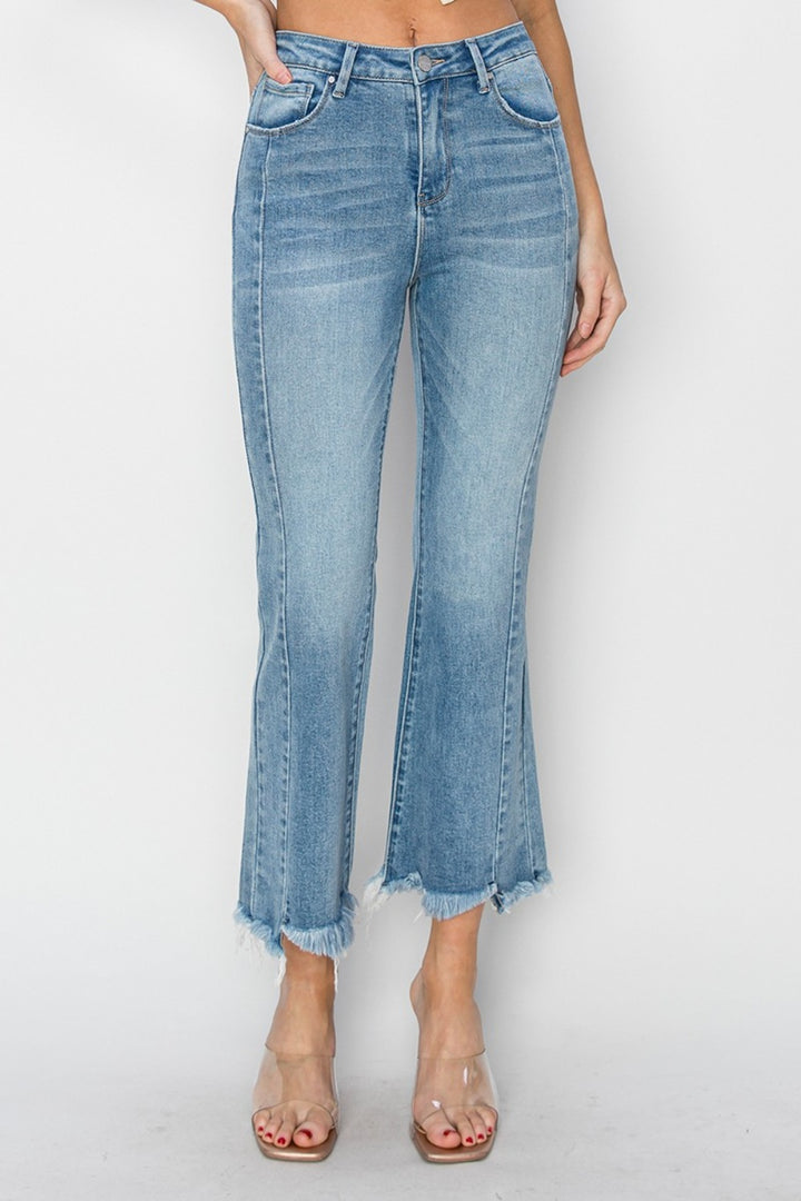 RISEN - Light Wash Ankle Flare Jeans - Inspired Eye Boutique