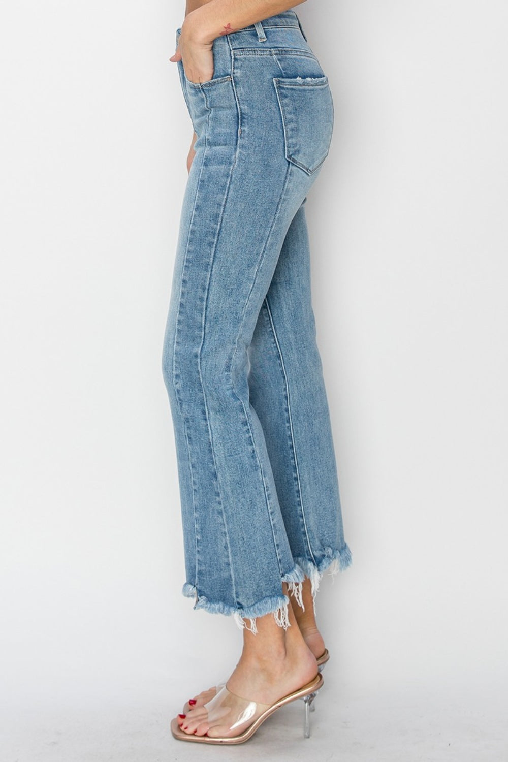 RISEN - Light Wash Ankle Flare Jeans - Inspired Eye Boutique