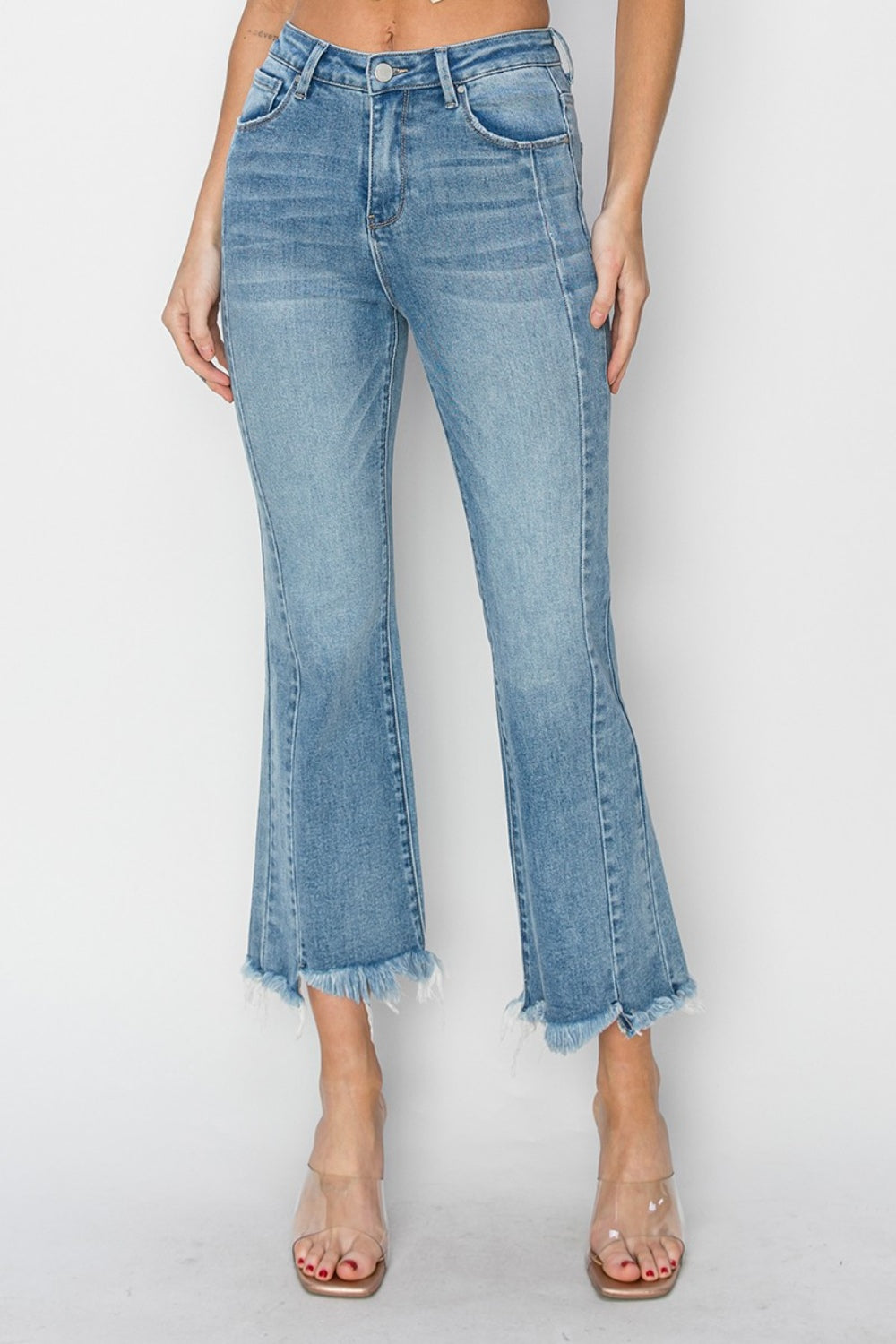 RISEN - Light Wash Ankle Flare Jeans - Inspired Eye Boutique