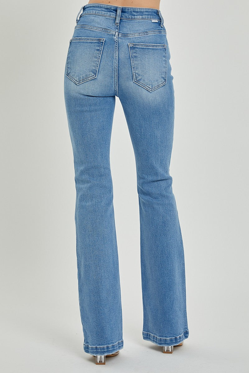 RISEN - Light Wash Button Fly Bootcut Jeans - Inspired Eye Boutique