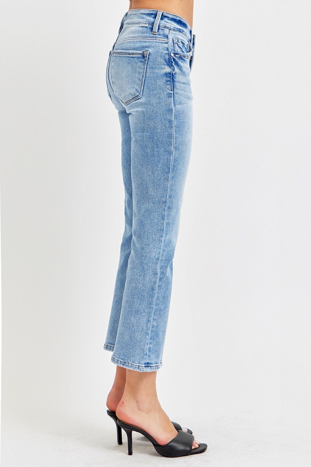 RISEN - Low Rise Cropped Slim Straight Leg Jeans - Inspired Eye Boutique