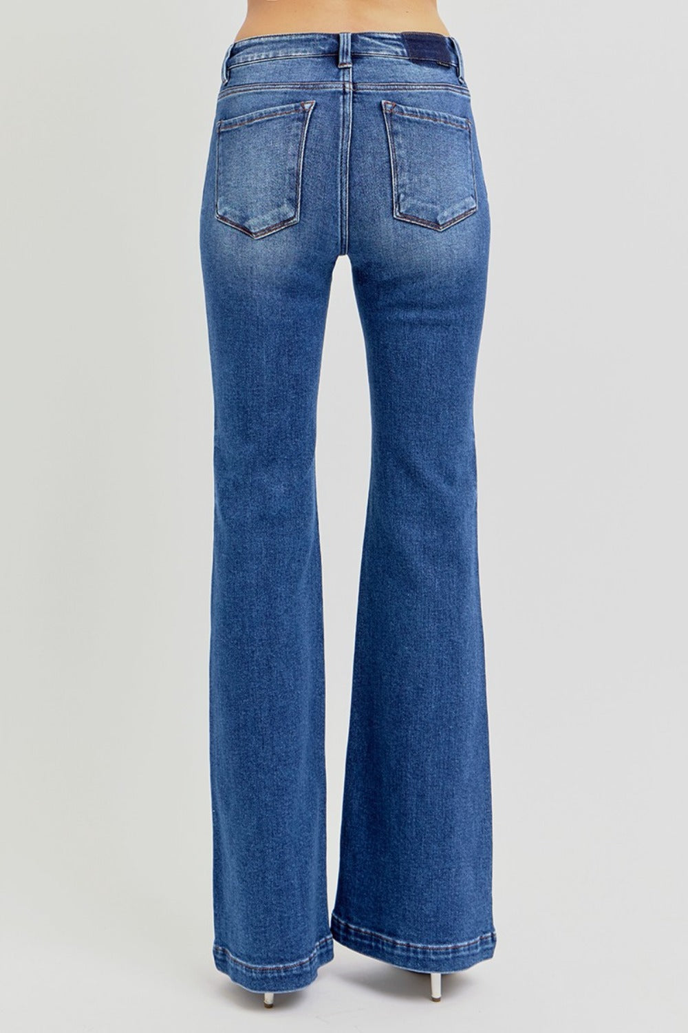 RISEN - Low Rise Dark Wash Flare Jeans - Inspired Eye Boutique