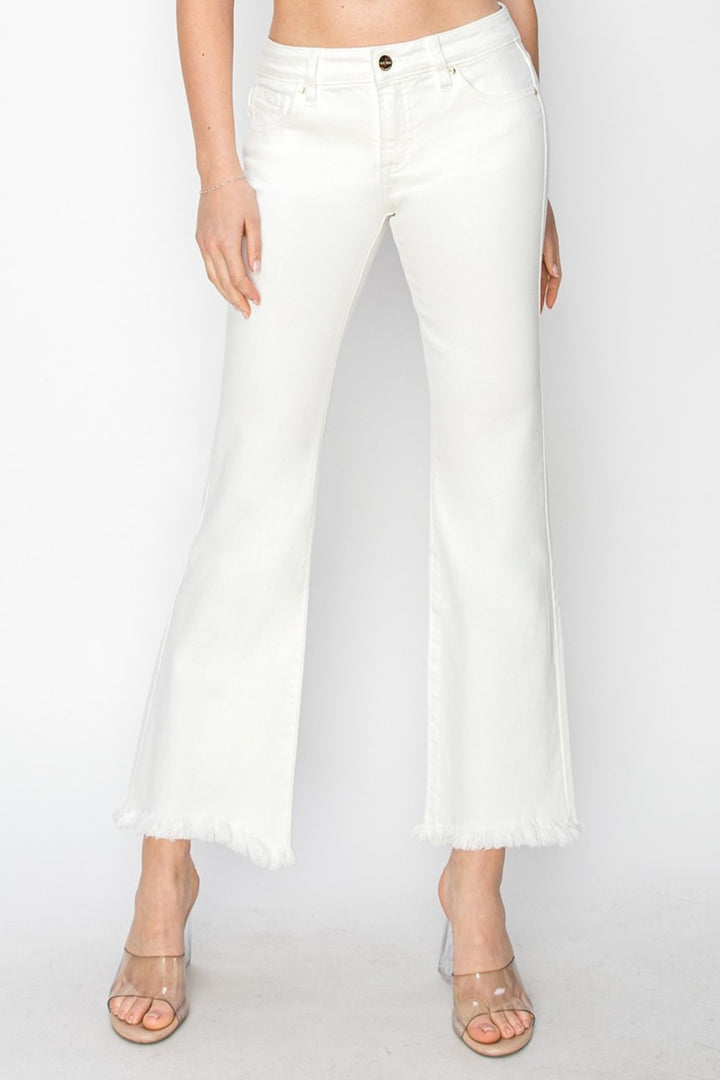 RISEN - Low Rise Flare Jeans - White - Inspired Eye Boutique