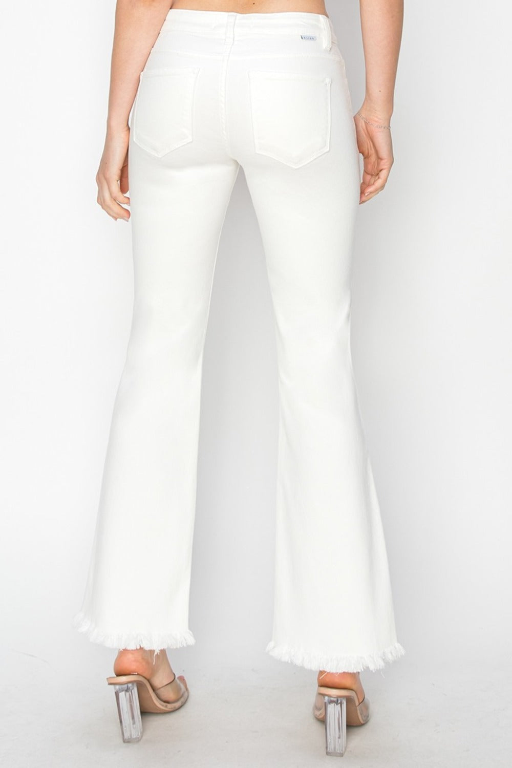 RISEN - Low Rise Flare Jeans - White - Inspired Eye Boutique