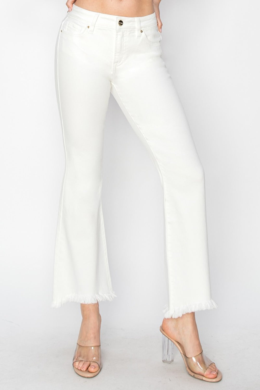 RISEN - Low Rise Flare Jeans - White - Inspired Eye Boutique