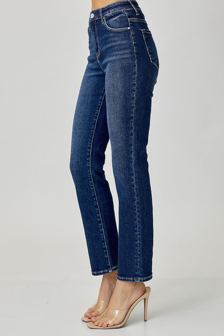 RISEN - Mid-Rise Ankle Straight Slim Jeans - Inspired Eye Boutique