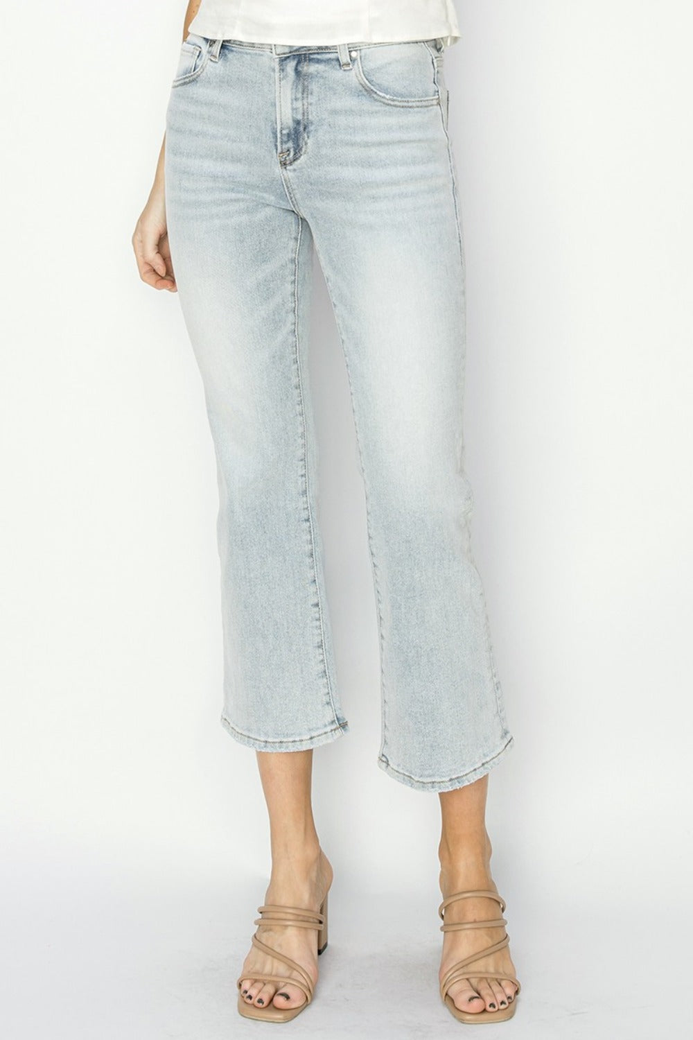 RISEN - Mid-Rise Cropped Flare Jeans - Inspired Eye Boutique