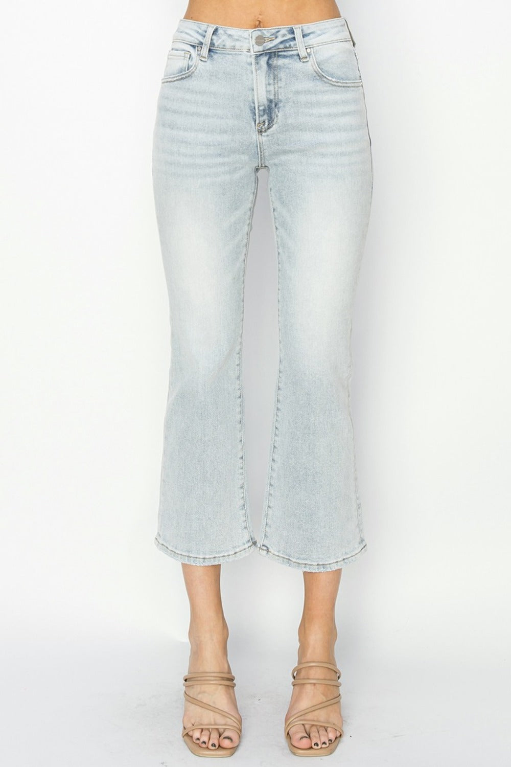 RISEN - Mid-Rise Cropped Flare Jeans - Inspired Eye Boutique