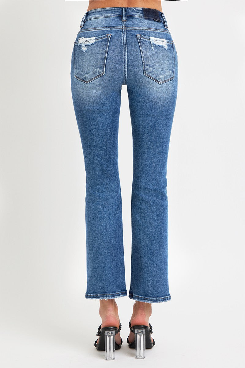 RISEN - Mid-Rise Straight Leg Ankle Jeans - Inspired Eye Boutique