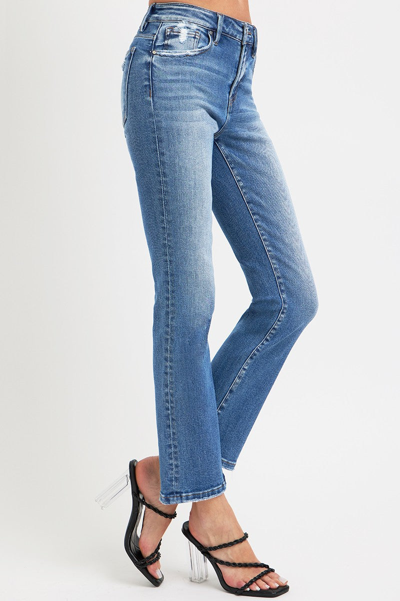 RISEN - Mid-Rise Straight Leg Ankle Jeans - Inspired Eye Boutique