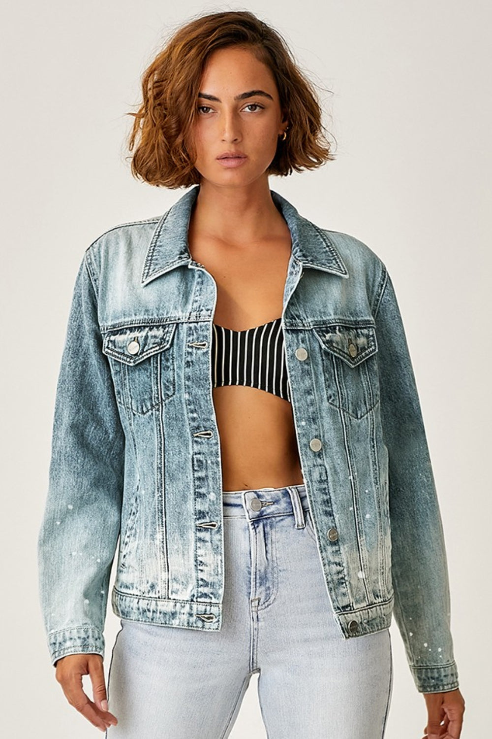 RISEN Ombre Washed Jean Jacket - Inspired Eye Boutique