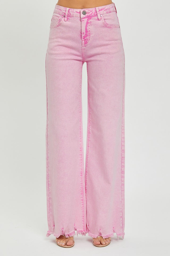RISEN - Acid Pink Wide Leg Jeans