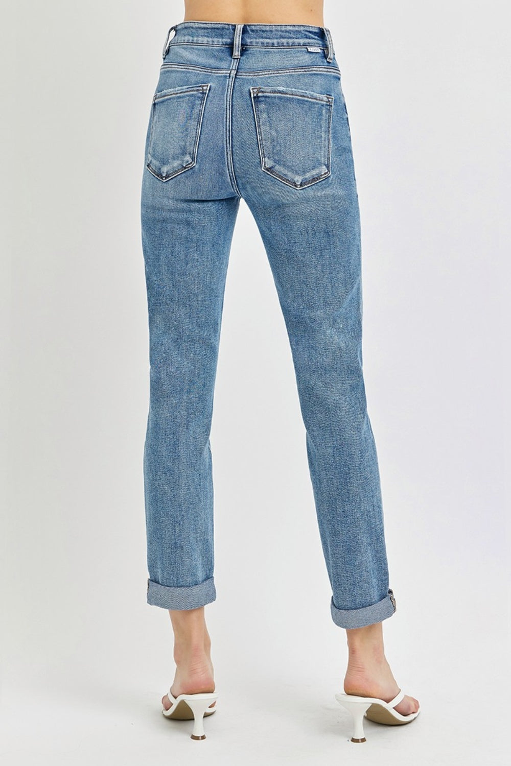 RISEN - Rolled Hem Skinny Jeans - Inspired Eye Boutique