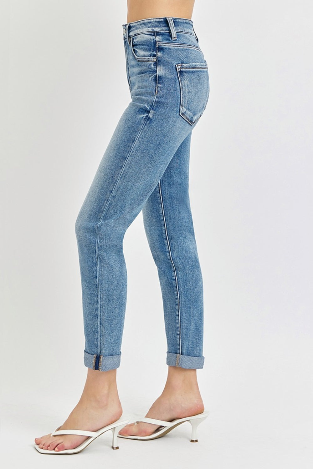 RISEN - Rolled Hem Skinny Jeans - Inspired Eye Boutique