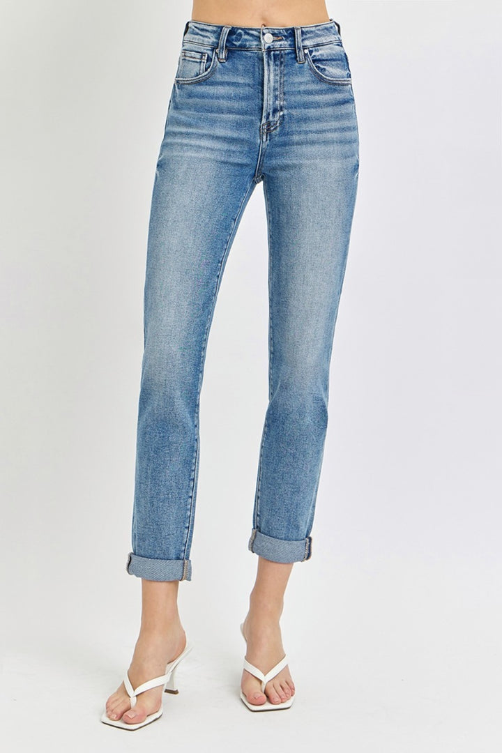 RISEN - Rolled Hem Skinny Jeans - Inspired Eye Boutique