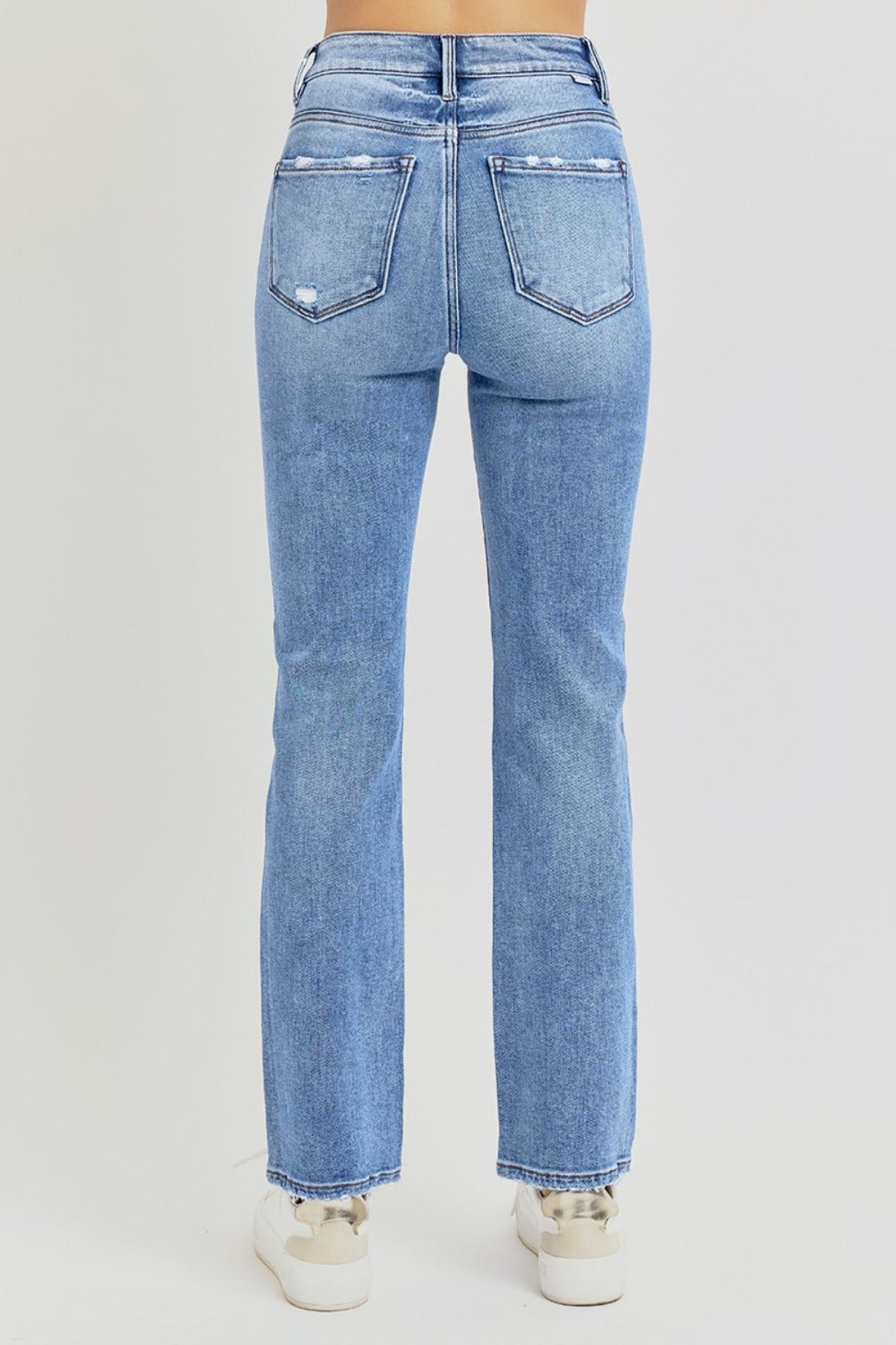 RISEN - Straight Leg Distressed Ankle Jeans - Inspired Eye Boutique