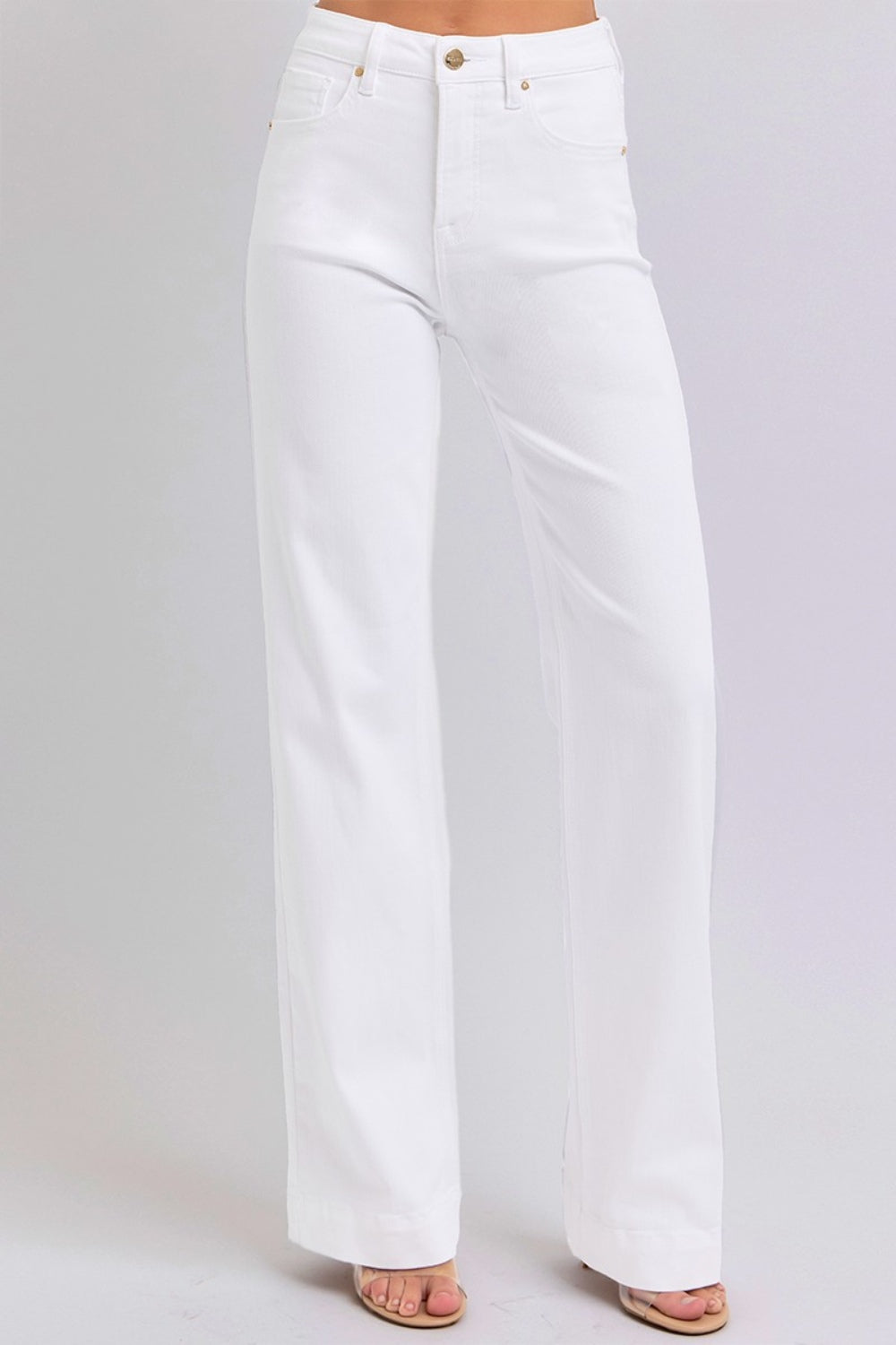 RISEN - Straight Leg White Denim Jeans - Inspired Eye Boutique