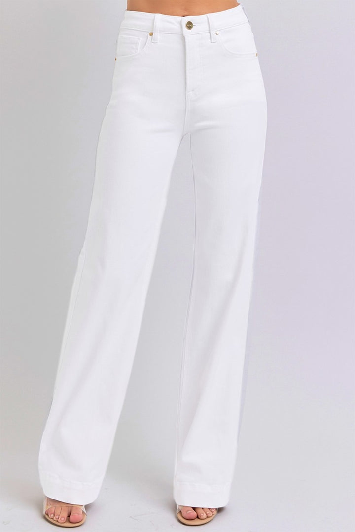 RISEN - Straight Leg White Denim Jeans - Inspired Eye Boutique