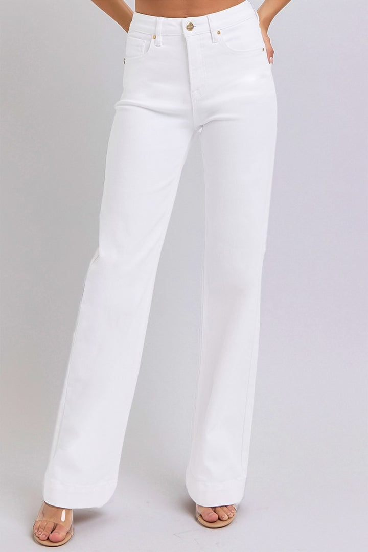 RISEN - Straight Leg White Denim Jeans - Inspired Eye Boutique