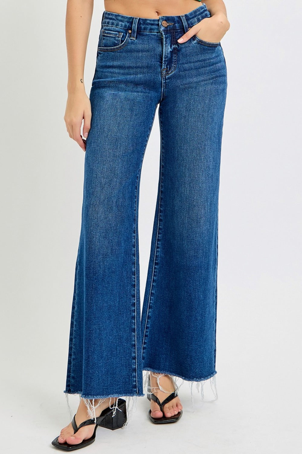 RISEN - Tummy Control High Rise Wide Leg Jeans - Inspired Eye Boutique