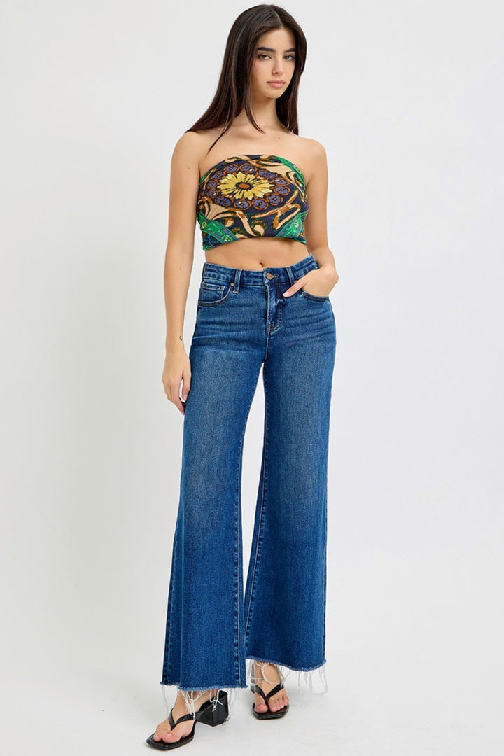 RISEN - Tummy Control High Rise Wide Leg Jeans - Inspired Eye Boutique