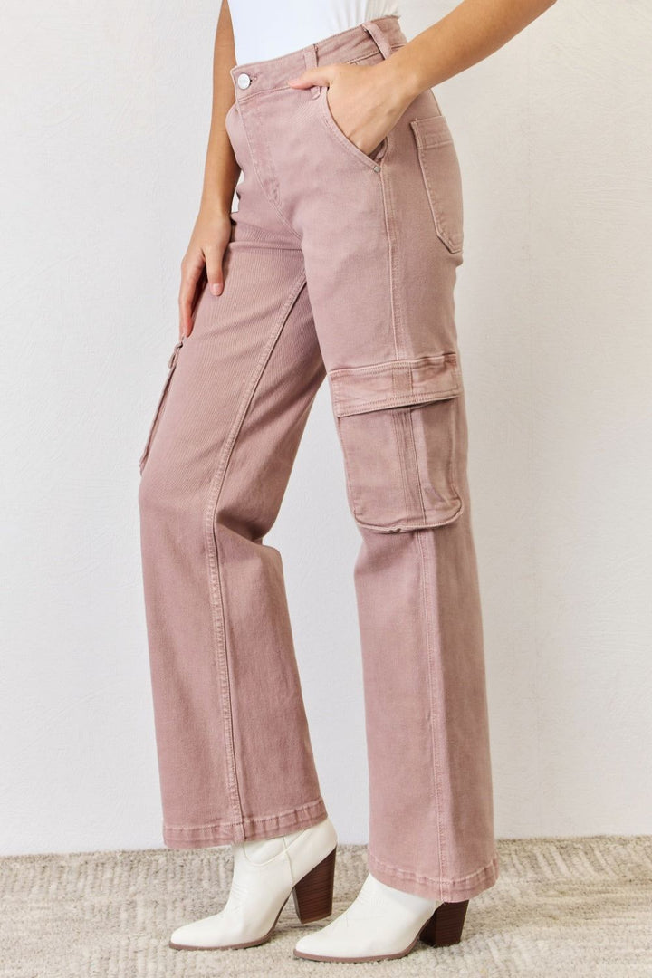 RISEN Cargo Jeans - Mauve - Inspired Eye Boutique