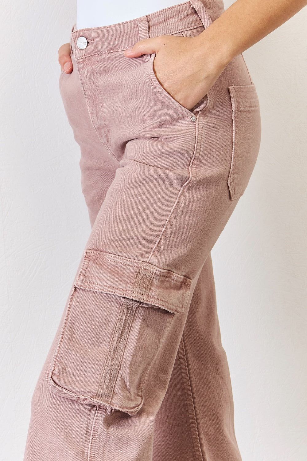 RISEN Cargo Jeans - Mauve - Inspired Eye Boutique