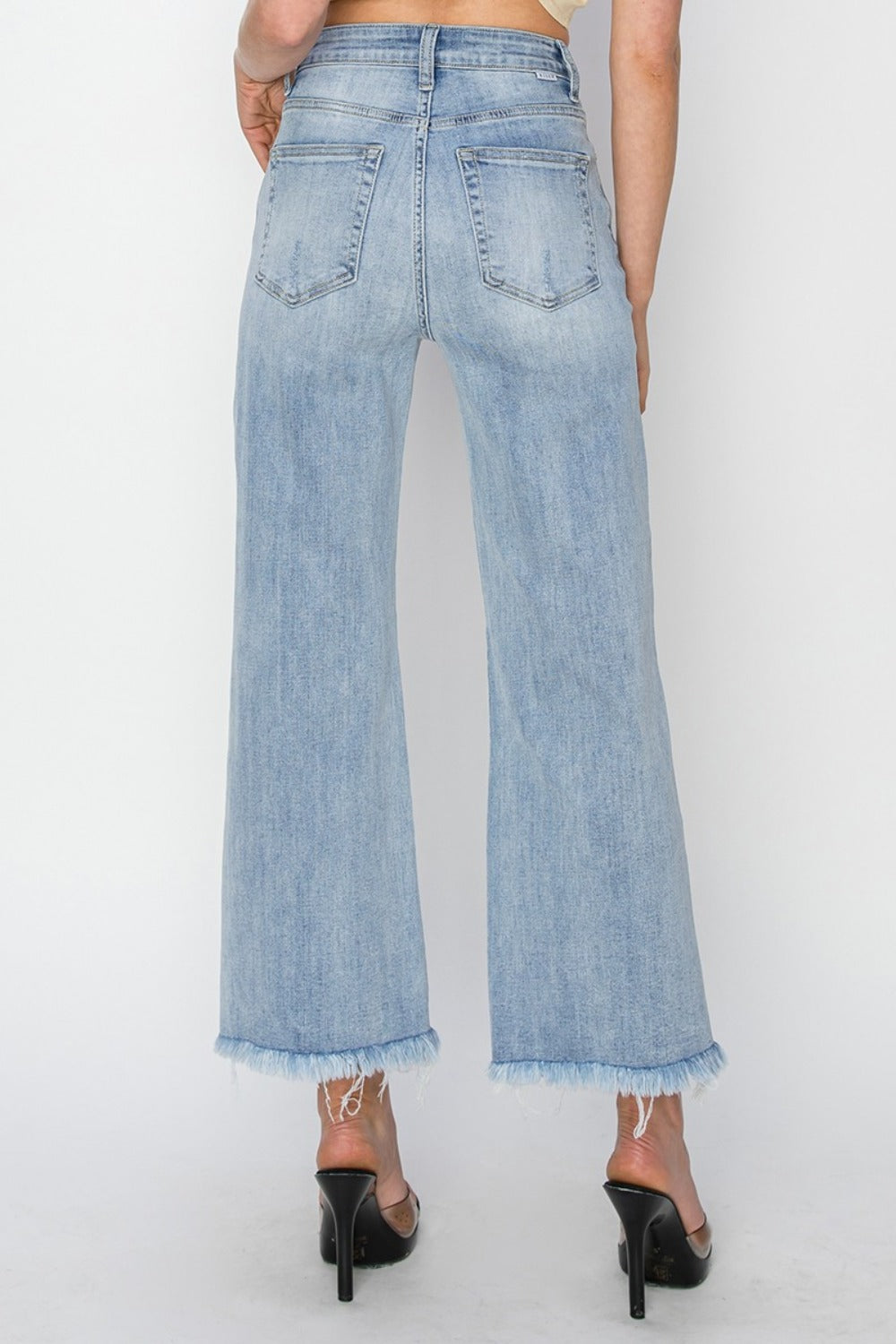 RISEN - Wide Leg Cropped Light Wash Jeans - Inspired Eye Boutique