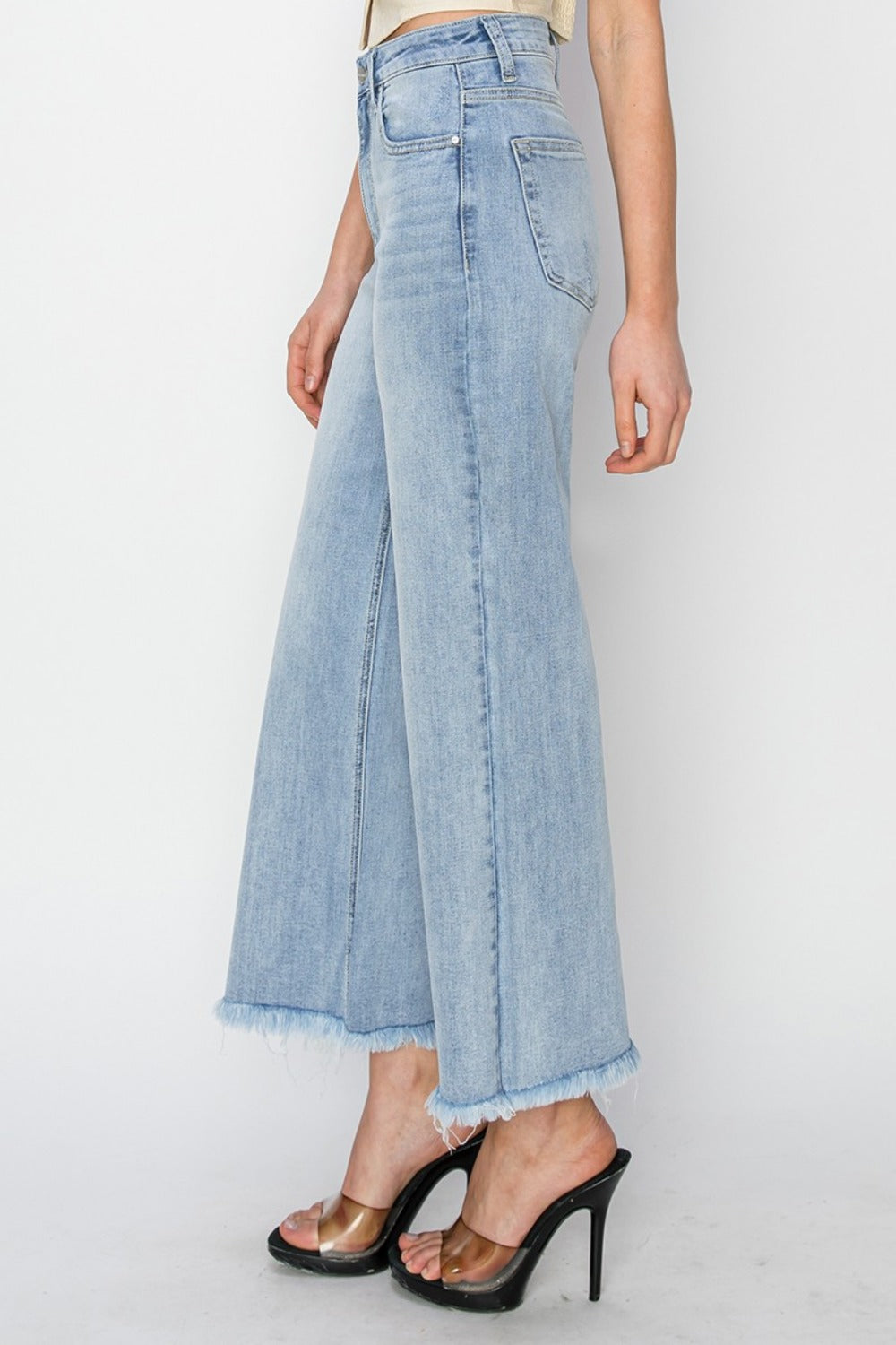 RISEN - Wide Leg Cropped Light Wash Jeans - Inspired Eye Boutique