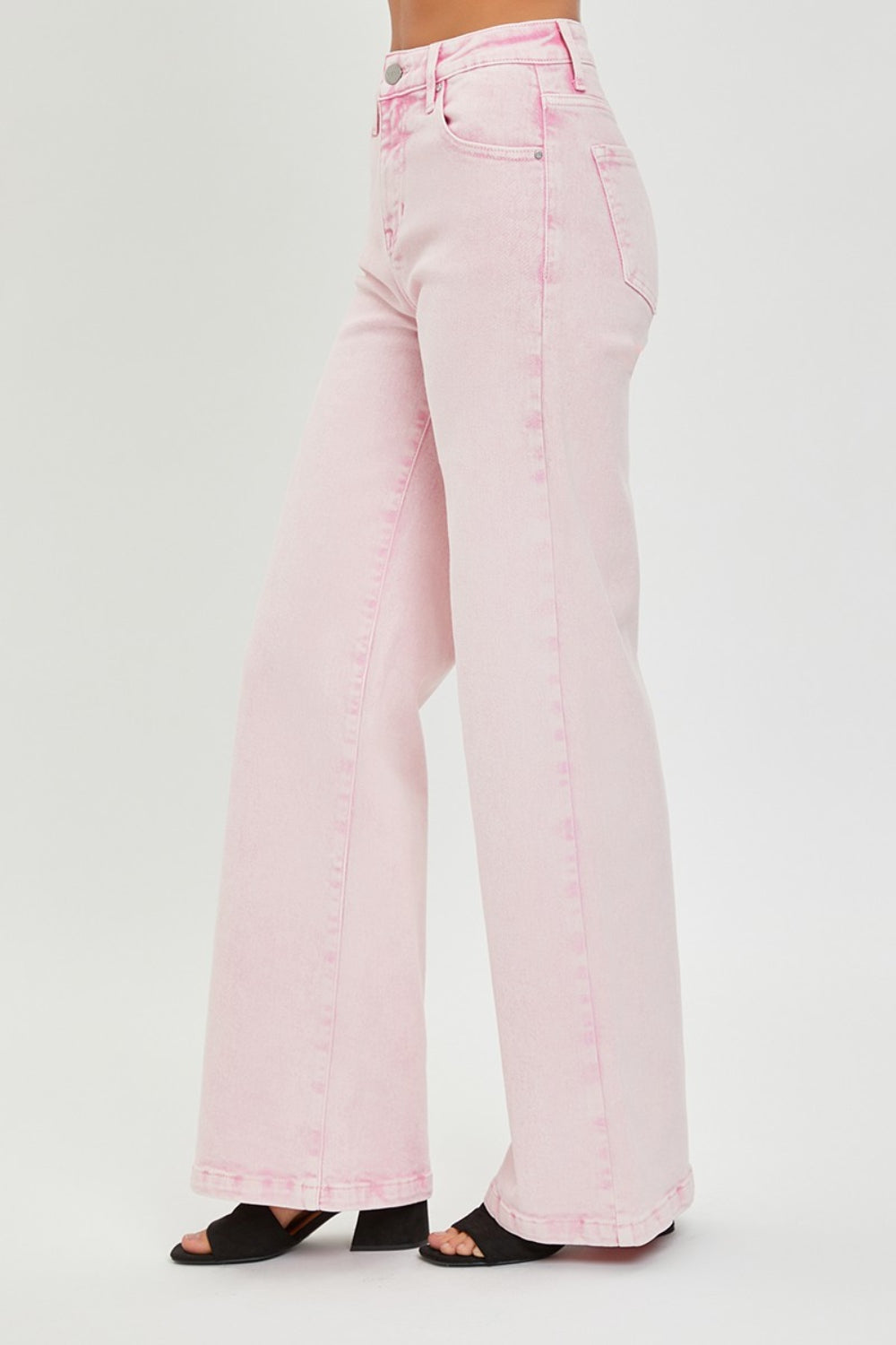 RISEN Wide Leg Jeans - Acid Wash Pink - Inspired Eye Boutique