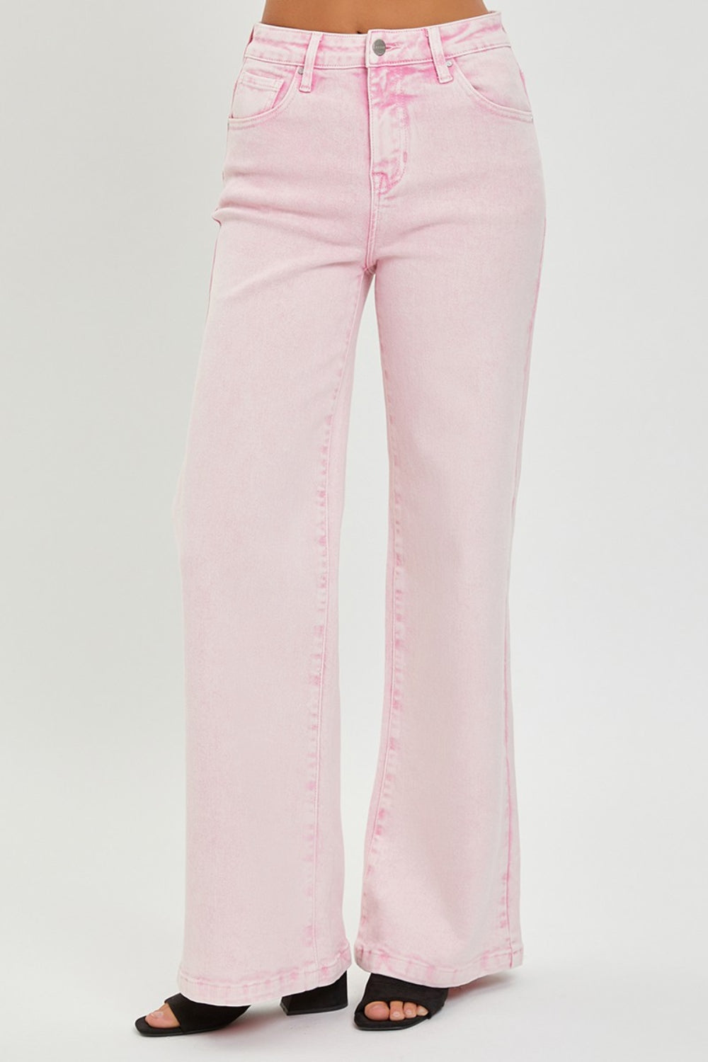 RISEN Wide Leg Jeans - Acid Wash Pink - Inspired Eye Boutique