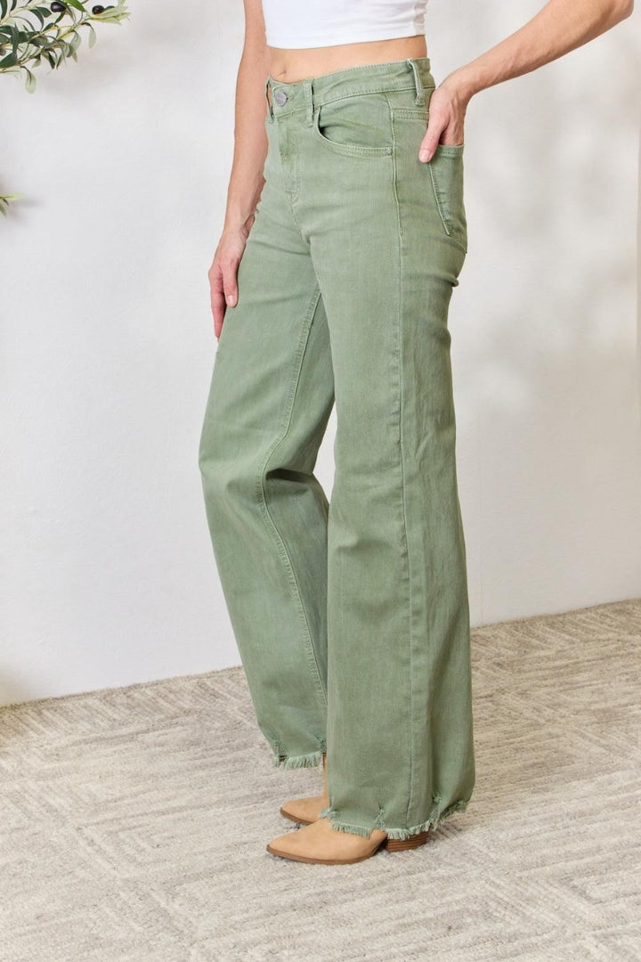 RISEN Wide Leg Jeans - Sage - Inspired Eye Boutique