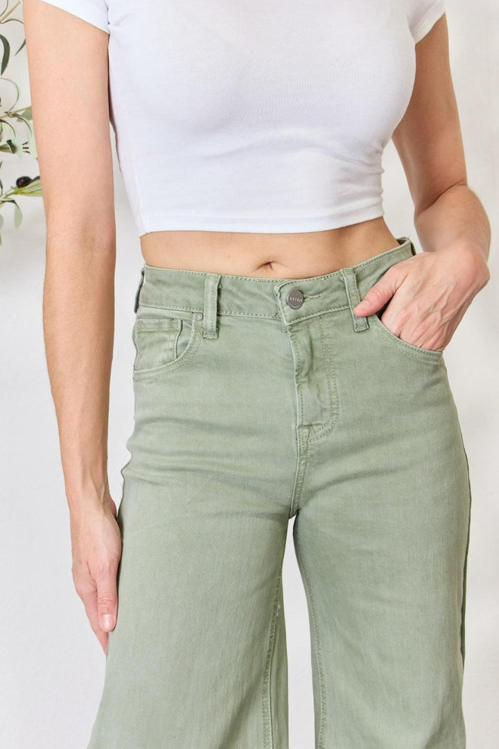 RISEN Wide Leg Jeans - Sage - Inspired Eye Boutique