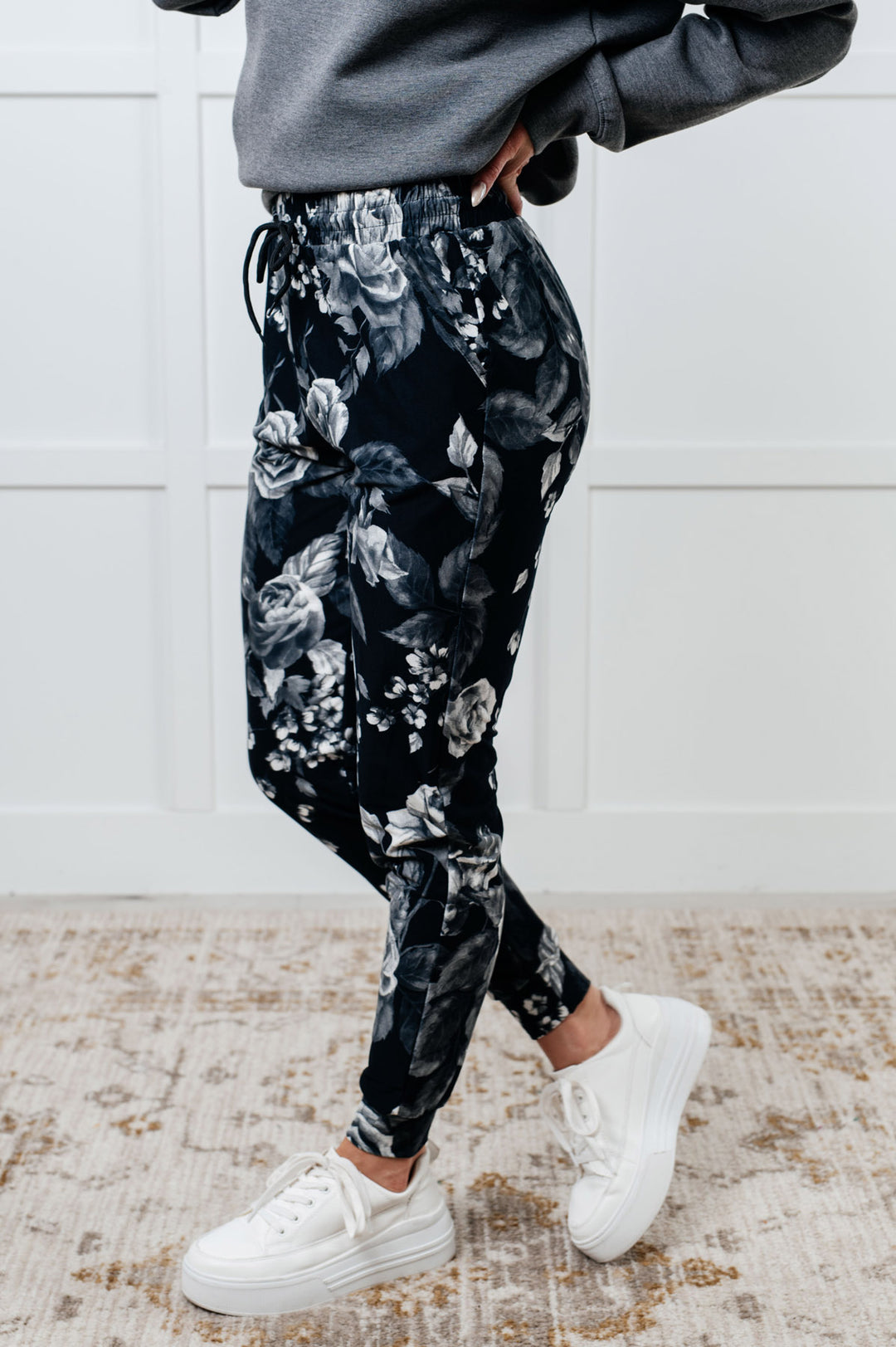 Rose Print Pajama Joggers - Inspired Eye Boutique