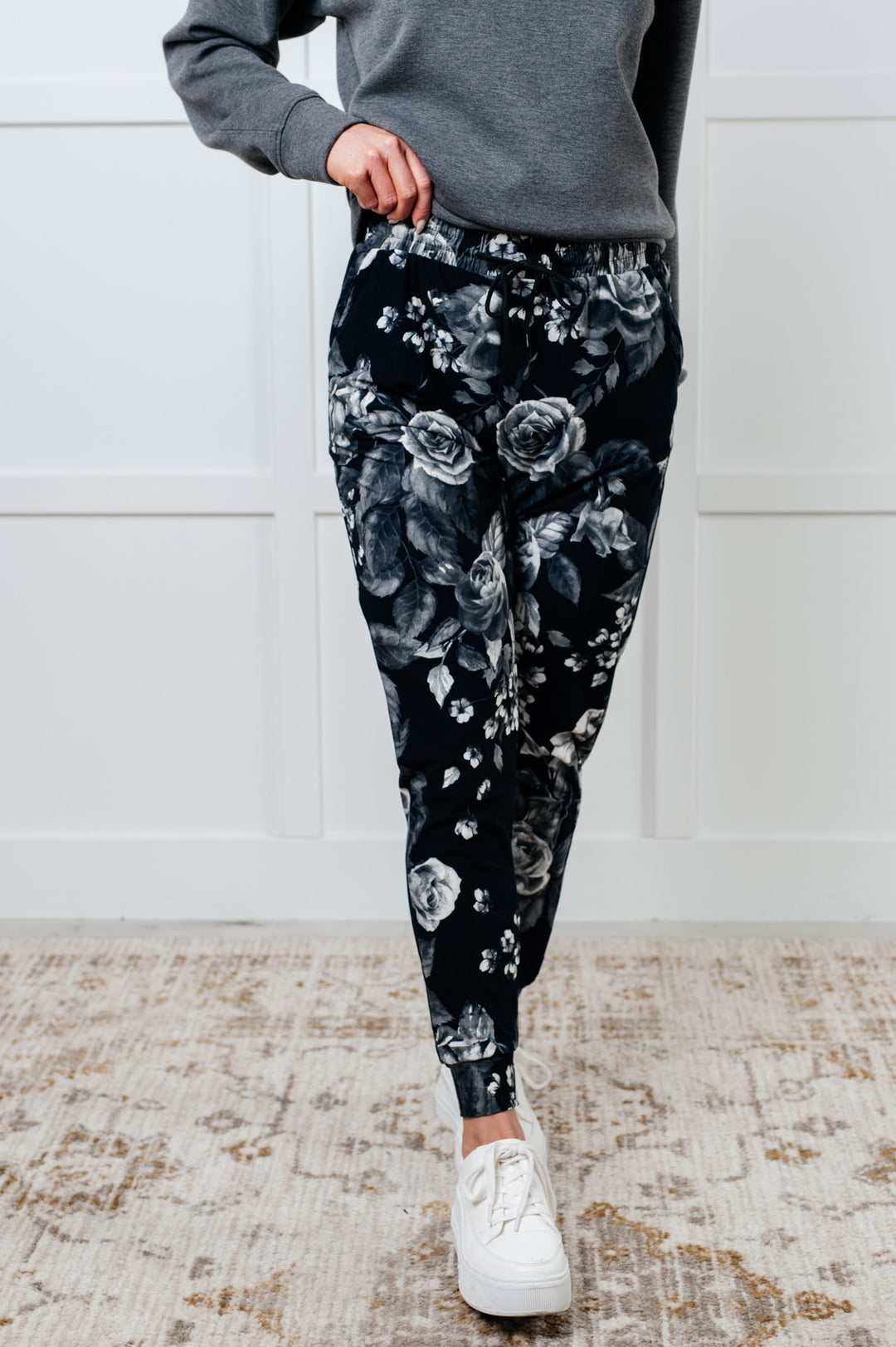 Rose Print Pajama Joggers - Inspired Eye Boutique