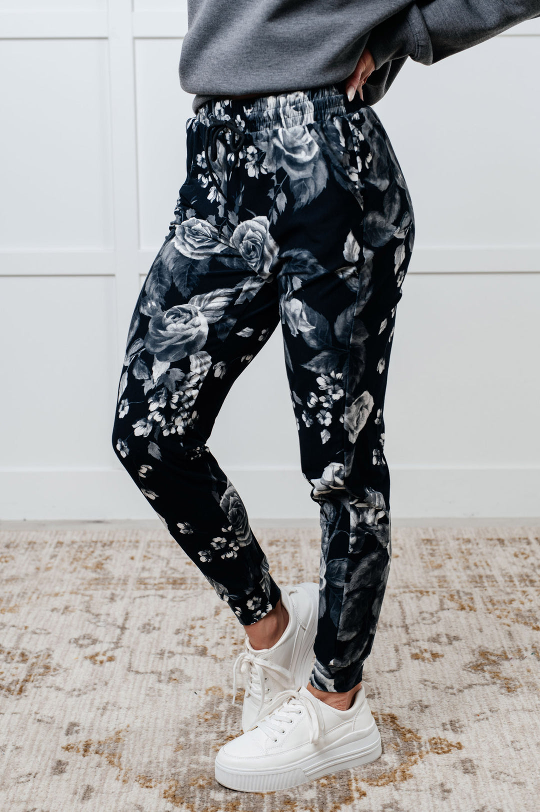 Rose Print Pajama Joggers - Inspired Eye Boutique