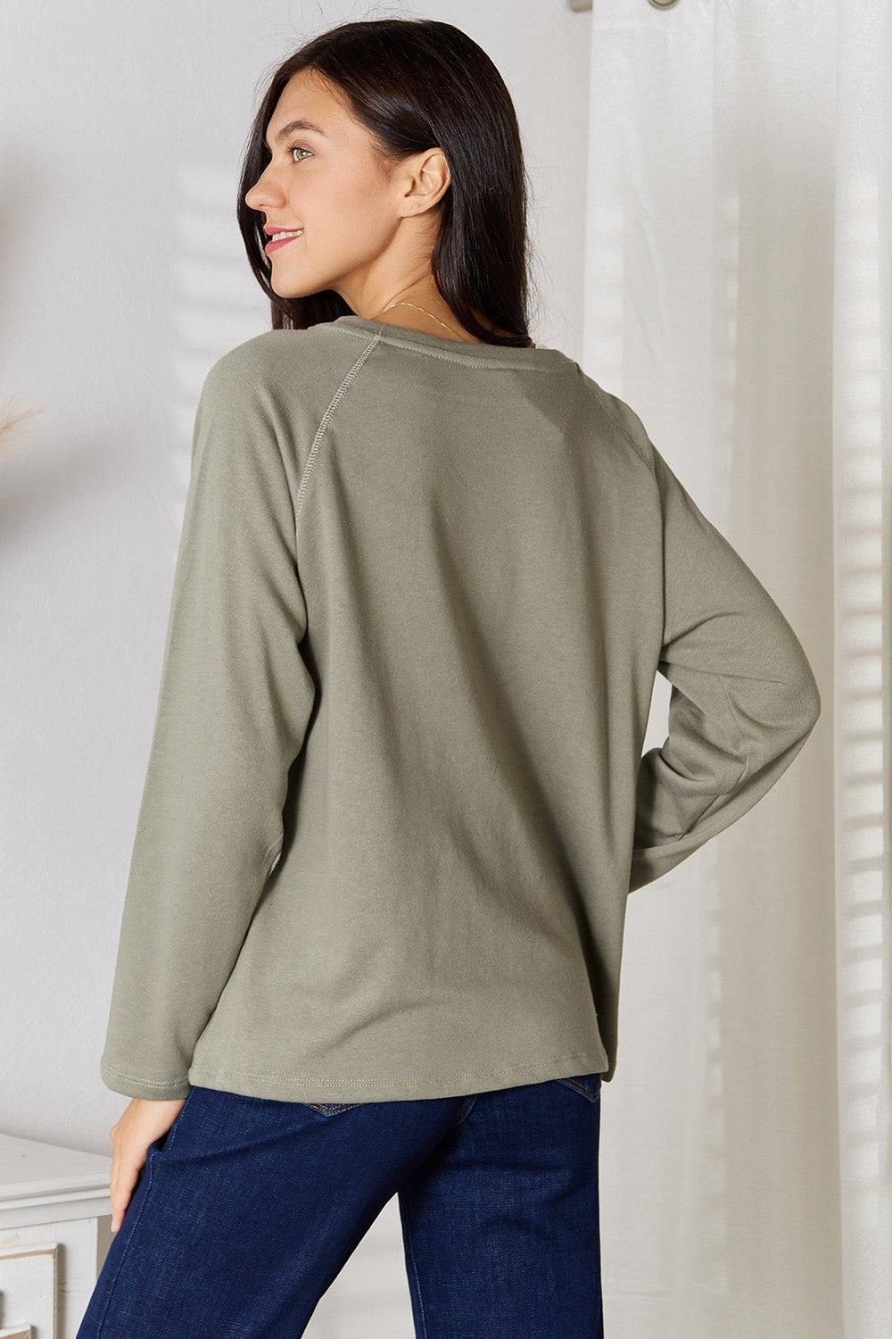 Sage Green Long Sleeve Tee - Inspired Eye Boutique