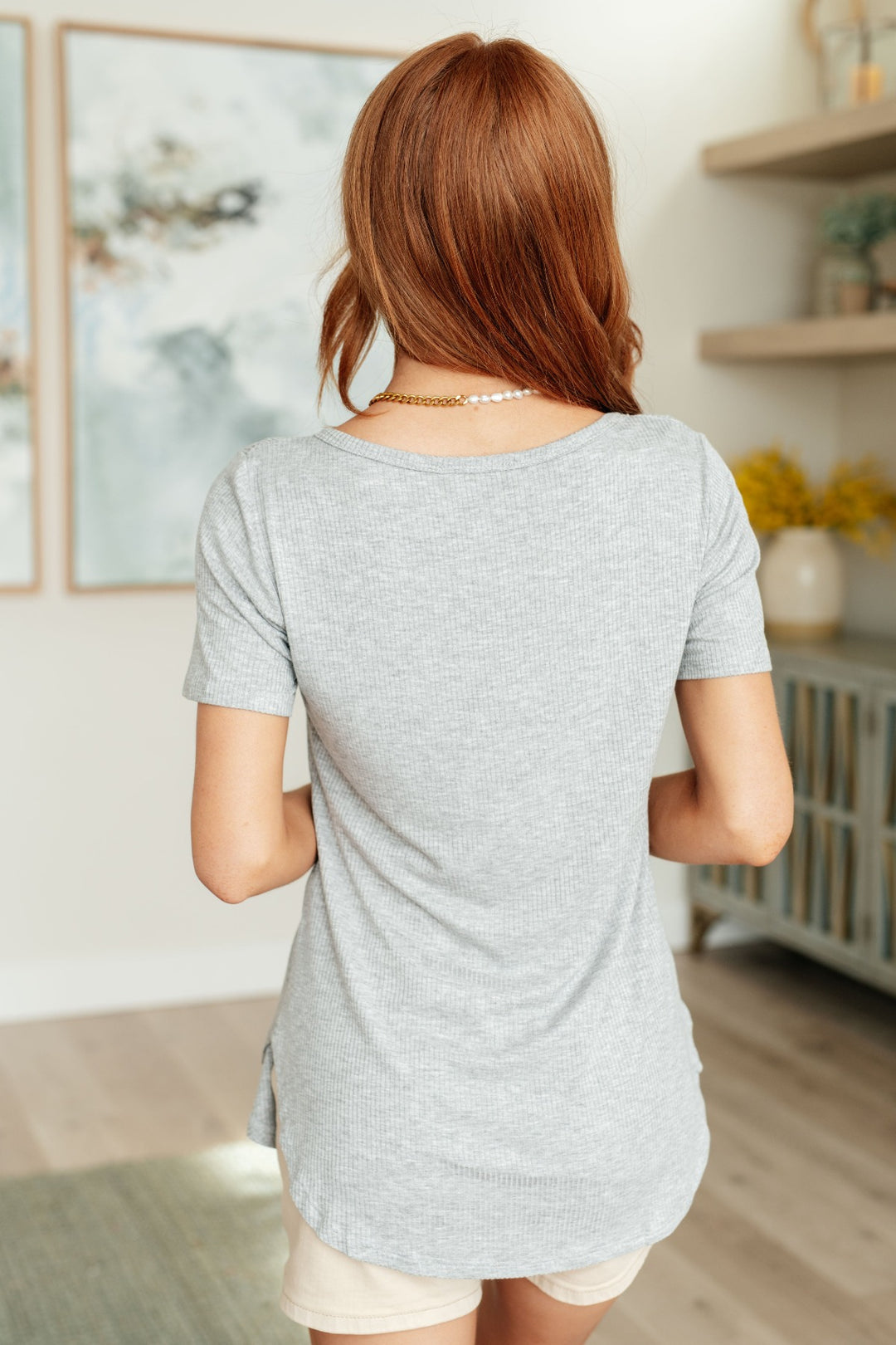 Short Sleeve Grey Henley - Basic Top - Inspired Eye Boutique