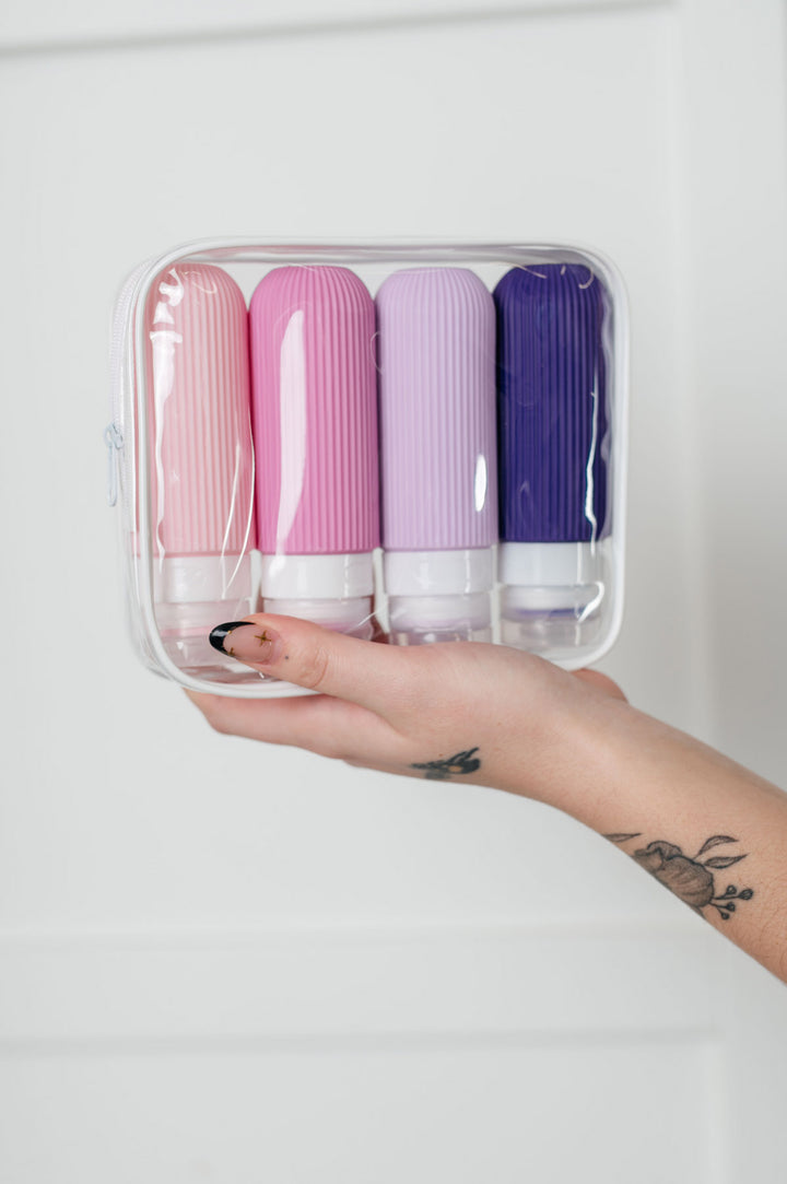 Silicone Travel Bottles Set - Lavender - Inspired Eye Boutique