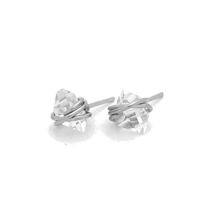 Silver Herkimer Diamond Stud Earrings - Inspired Eye Boutique