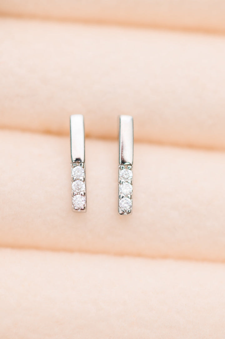 Silver Stud Zircon Earrings - Inspired Eye Boutique